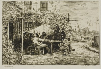 Café da manhã de partida em Asnières de Charles Francois Daubigny