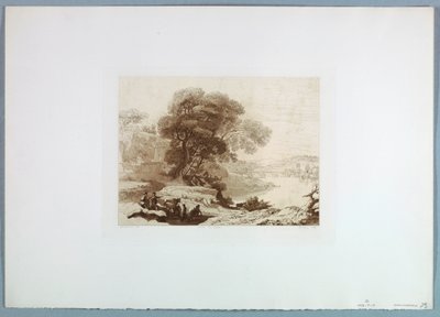 Desenho, Paisagem (segundo Claude Lorraine), 1849 de Charles Francois Daubigny