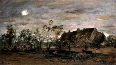 Noite em Honfleur, década de 1860. de Charles Francois Daubigny