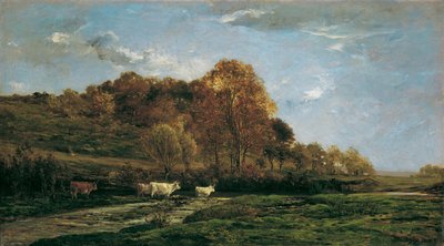 Paisagem outonal do prado de Charles Francois Daubigny