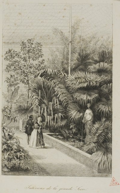 Interior da grande estufa de Charles Francois Daubigny