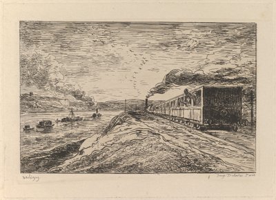 Le Départ Le Retour, de Le Voyage en bateau, 1861. de Charles Francois Daubigny