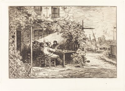 Almoço a caminho de Asnieres (Le Dejeuner du depart a Asnieres) de Charles Francois Daubigny