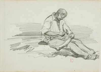 Homem Consertando Foice de Charles Francois Daubigny