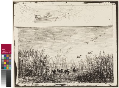 Pântano com patos, 1862 de Charles Francois Daubigny