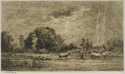 Nascer da lua de Charles Francois Daubigny