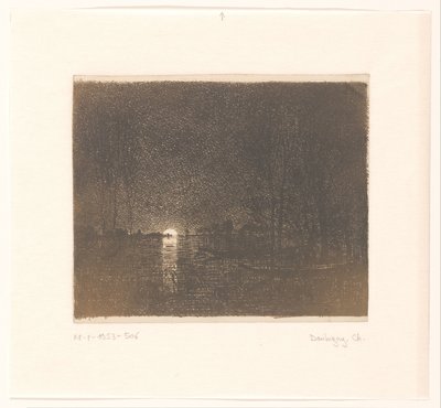 Vista nocturna de um lago
Effet de nuit de Charles Francois Daubigny