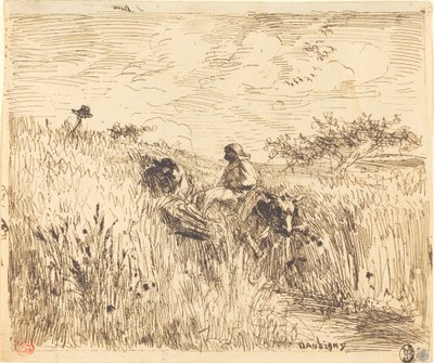 Caminho através de um campo de trigo de Charles Francois Daubigny