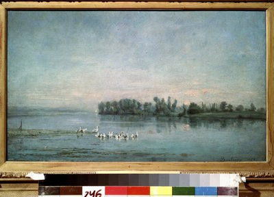 ""Early Morning"" (Manhã) Pintura de Charles-François (Charles Francois) Daubigny (1817-1878) 1858 Museu Pushkin, Moscou de Charles Francois Daubigny