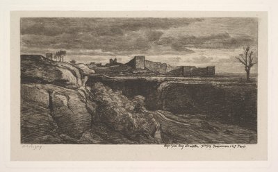 Ruínas do Castelo de Crèmieux Isère, 1850. de Charles Francois Daubigny