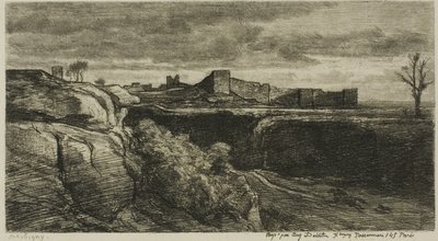 Ruínas do Castelo de Crémieux (Isère) de Charles Francois Daubigny