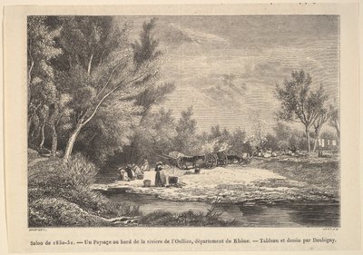 Salon de 1850-51. Paisagem ao longo das margens do rio Oullins, 1850-51. de Charles Francois Daubigny