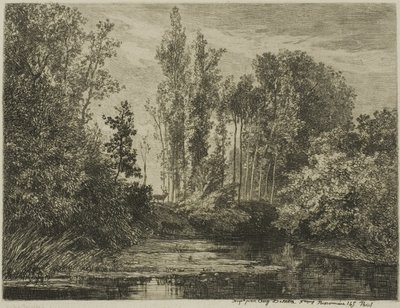 Cães à beira da água de Charles Francois Daubigny