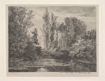 Veados na borda das águas, 1850. de Charles Francois Daubigny