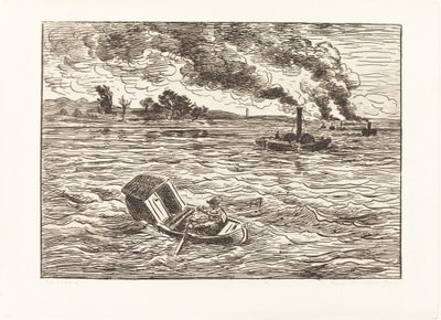 Barcos a vapor (Les Bateaux a vapeur) de Charles Francois Daubigny