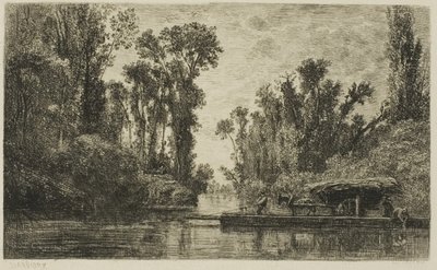 A balsa de Bezons de Charles Francois Daubigny