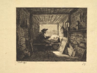 The Boat Studio, da série Voyage en Bateau, 1862, 1861. de Charles Francois Daubigny