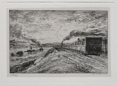 A viagem de barco: a partida (o retorno) de Charles Francois Daubigny