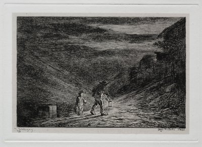 A viagem de barco: a procura de uma pousada de Charles Francois Daubigny
