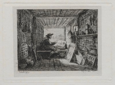 A viagem de barco: O estúdio no barco, 1861. de Charles Francois Daubigny