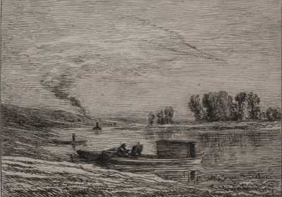 O barco em Conflans, 1866. de Charles Francois Daubigny