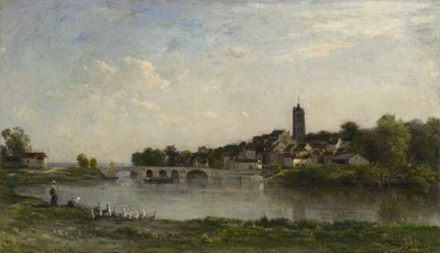 A ponte entre Persan e Beaumont-sur-Oise, 1867 de Charles Francois Daubigny