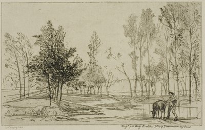 O burro no bebedouro de Charles Francois Daubigny