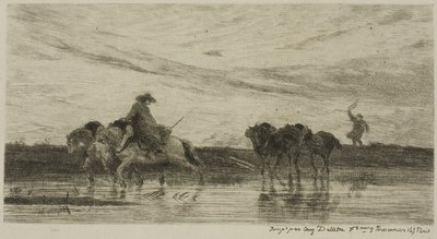 Os Cavalos Dray de Charles Francois Daubigny
