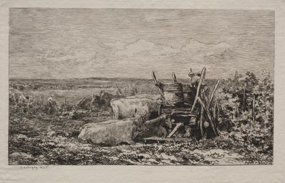 A colheita da uva, 1865. de Charles Francois Daubigny