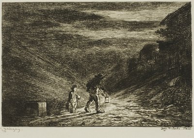 A procura de uma pousada de Charles Francois Daubigny