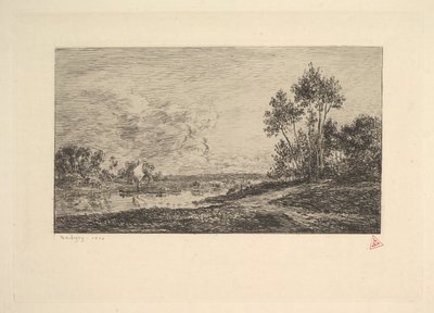O Sena em Port-Maurin, 1870. de Charles Francois Daubigny