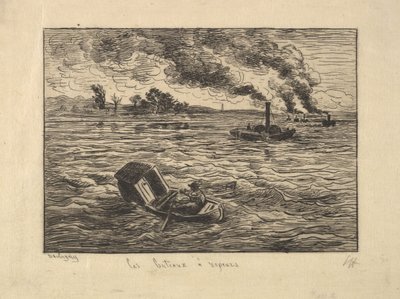 Os barcos a vapor, 1861. de Charles Francois Daubigny