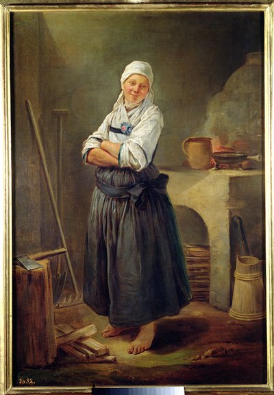 Um aldeão saxão em sua cozinha de Charles Francois Hutin