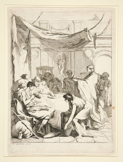 Alimentar os Famintos, da série Sept Oeuvres de Misericorde de Charles Francois Hutin