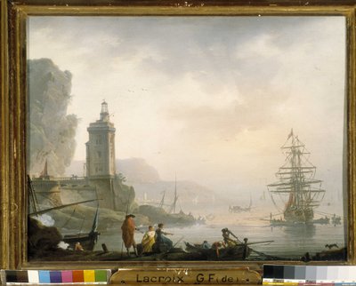 Beira-mar (óleo sobre tela) de Charles Francois Lacroix de Marseille