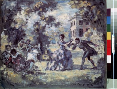 ""Scene galante"" (cena amorosa) Pintura de Charles Guerin (1875-1939) por volta de 1908 São Petersburgo, Museu Hermitage DR de Charles Francois Prosper Guerin