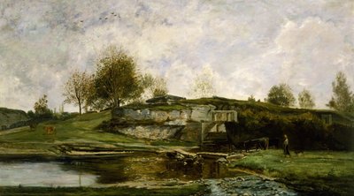 Eclusa no vale de Optevoz de Charles Francois Daubigny