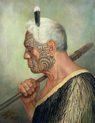 Um Guerreiro Maori de Charles Frederick Goldie