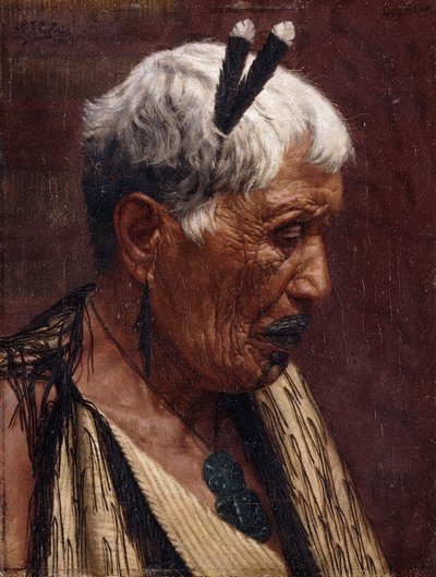 Olhando para trás - Wiripine Ninia, uma Chefe de Gabinete de Ngatiawa de Charles Frederick Goldie