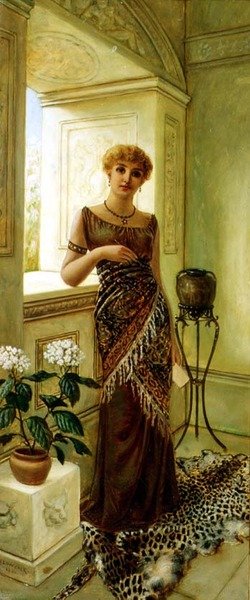 A Mulher Clássica por uma Janela de Charles Frederick Lowcock