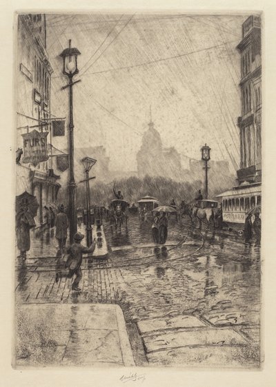 Dia chuvoso, Broadway de Charles Frederick William Mielatz