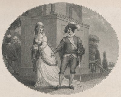Beatrice e Benedick Shakespeare, Muito Barulho por Nada, Ato 4, Cena 1, Au..., 12 de agosto de 1784. de Charles Gauthier Playter
