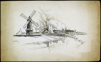 Wellington Windmill, Barking, Londres, 1892-1933 de Charles George Harper