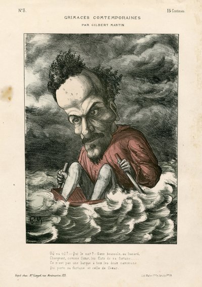 Grimaces Contemporâneos - Ilustração de Charles Gilbert-Martin (1839-1905): Rochefort Henri (1831-1913) - Mar de Charles Gilbert Martin