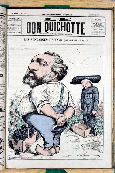 Capa de "O Dom Quixote", número 225, Satirique en Colours de Charles Gilbert Martin