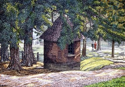 Junto às Lagoas, Hampstead (caneta e tinta com lavagem) de Charles Ginner