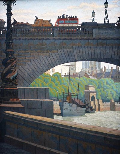 Velha ponte Waterloo (petróleo) de Charles Ginner