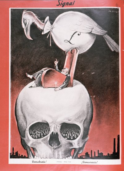 "Democracia!", da revista "Signal", número 5, primeira edição de março de 1941 (litografia) de Charles Girod