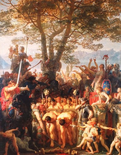 Francês: Les Romains passant sous le joug Romanos sob o jugo de Charles Gleyre