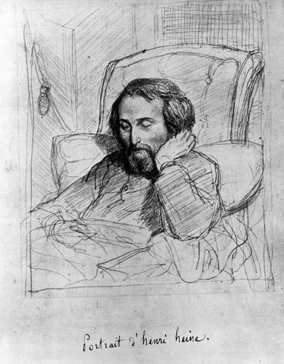 Heinrich Heine (1797-1856), escritor alemão. Desenho de Charles Gleyre. de Charles Gleyre